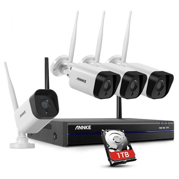 8CH 5MP WiFi NVR + 4pcs 3MP WiFi Camera Kit with 1TB HDD